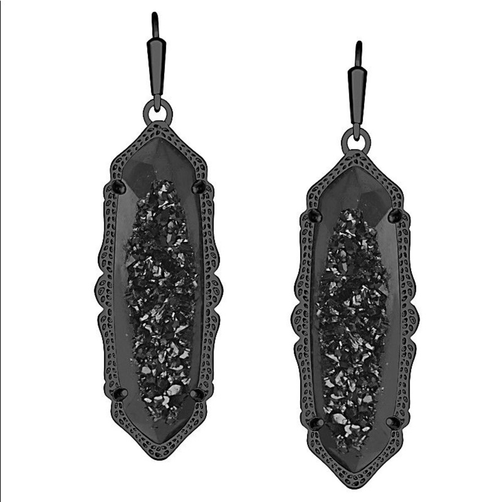 Kendra Scott Fran Gunmetal Drusy Earrings